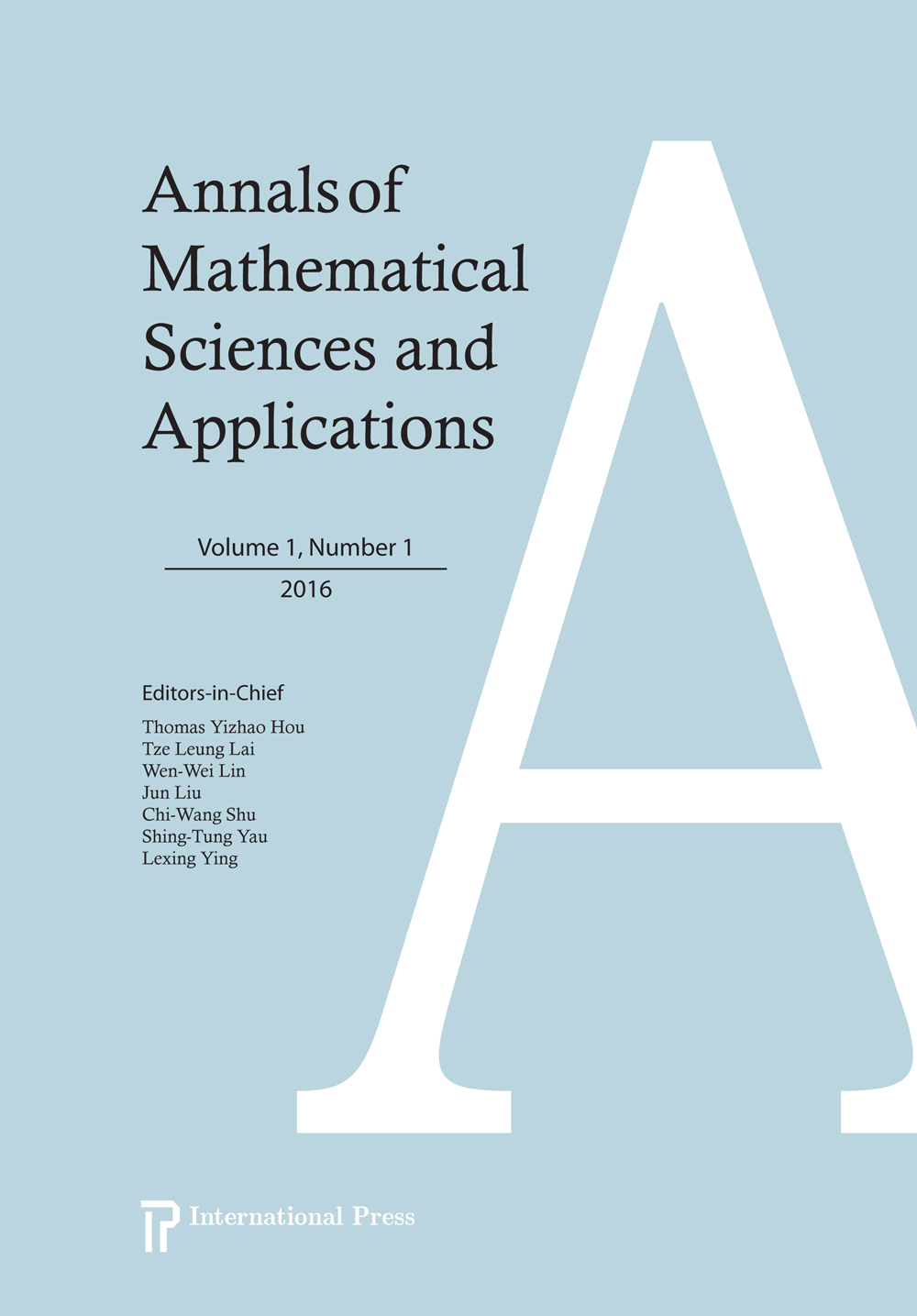 Annals Of Mathematical Sciences And Applications